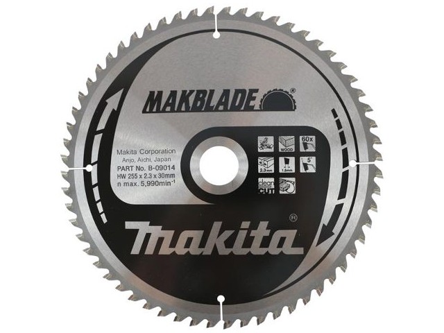TCT MAKBlade žagin list Makita, Dimenzije: 255x2,3x30mm, Zob: 60, B-32792