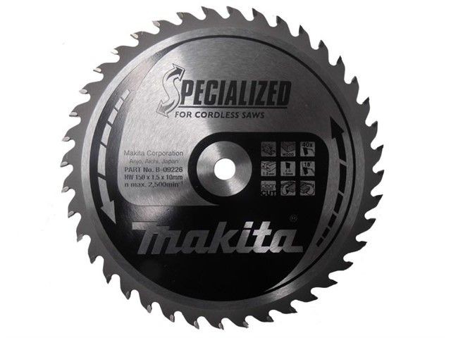 TCT Specialized žagin list Makita, Dimenzije: 150x1x10mm, Zob: 40, B-09226