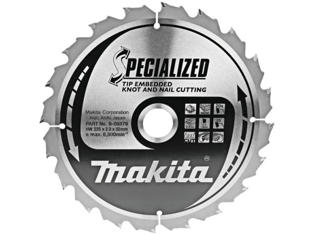 TCT Specialized žagin list Makita, Dimenzije: 235x2,3x30mm, Zob: 20, B-09379