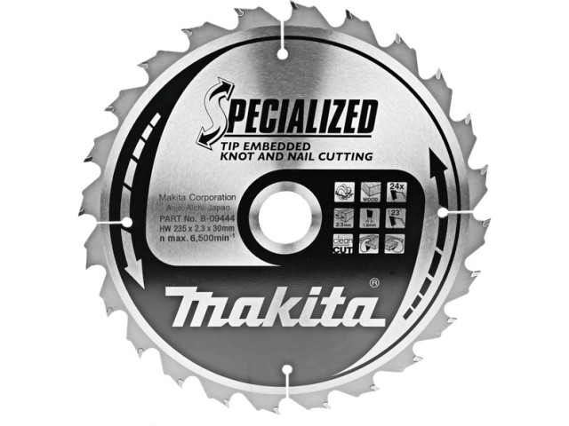 TCT Specialized žagin list Makita, Dimenzije: 235x2,3x30mm, Zob: 24, B-09444