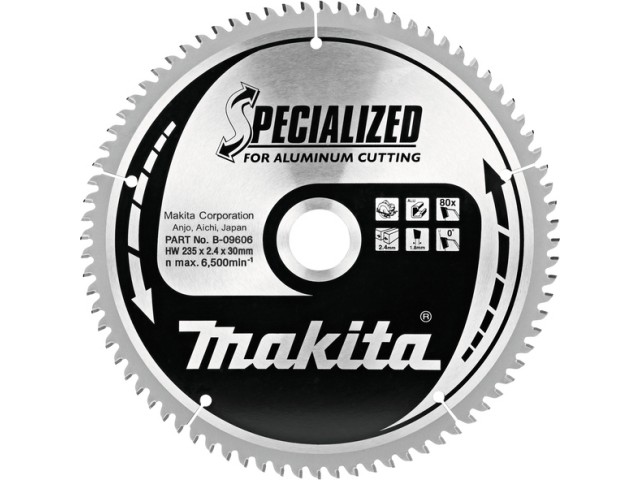 TCT žagin list Makita za aluminij, Dimenzije: 235x2,4x30mm, Zob: 80, B-33277