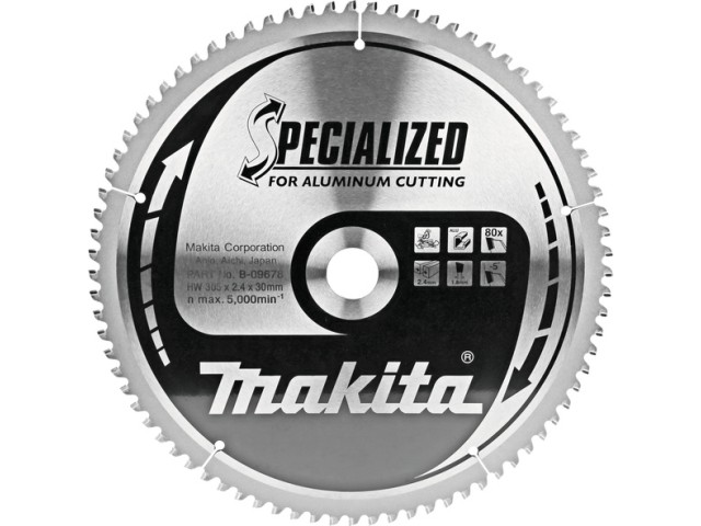 TCT Specialized žagin list za aluminij Makita, Dimenzije: 305x2,4x30mm, Zob: 80, B-33342