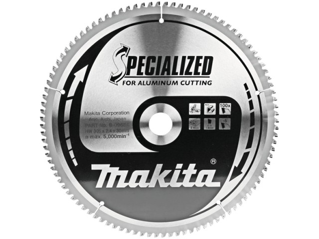 TCT Specialized žagin list za aluminij Makita, Dimenzije: 305x2,4x30mm, Zob: 100, B-33358