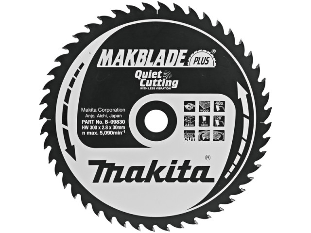 TCT MAKBlade Plus žagin list Makita, Dimenzije: 300x2,8x30mm, Zob: 48, B-33504
