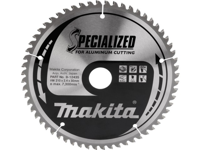 TCT žagin list Makita, Dimenzije: 210x2,4x30mm, Zob: 60, B-12435