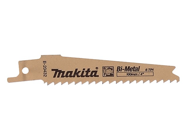 Žagin list za sabljasto žago Makita, za les, 100mm, 6TPI, Pakiranje: 5kos, B-20432