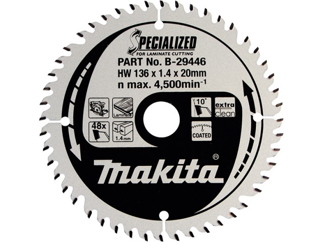TCT žagin list Makita, Dimenzije: 136x20mm, Zob: 48, B-33825