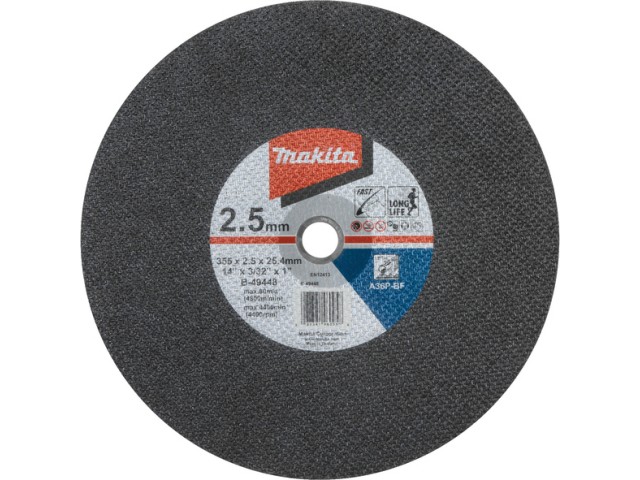 Rezalna plošča Makita, Pakiranje: 5kos, Dimenzije: 355x2,5x25,4mm, Zrnatost: 36, B-49448-5