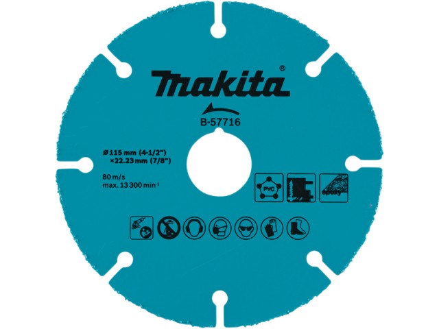 Rezalna plošča z robom iz volframovega karbida Makita, 115 mm, B-57716