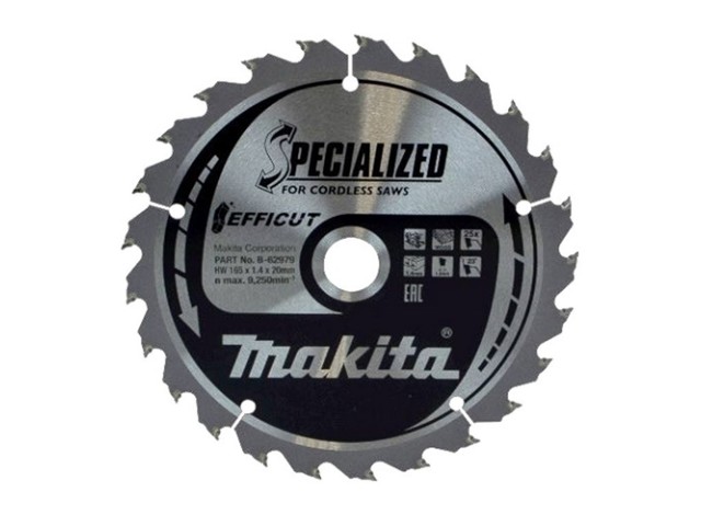 Žagin list Makita TCT Specialized, Efficut, Dimenzije: 165x1,4x30mm, Zob: 25, B-62985