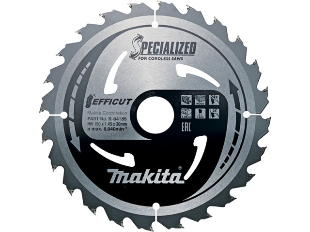 Žagin list Makita TCT Specialized, Efficut, Dimenzije: 305x2,15x30mm, Zob: 60, B-67309