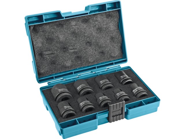 9-delni set natičnih udarnih ključev Makita, 1/2, Dimenzije: 8, 10, 12, 13, 14, 16, 17, 19, 21, B-66232
