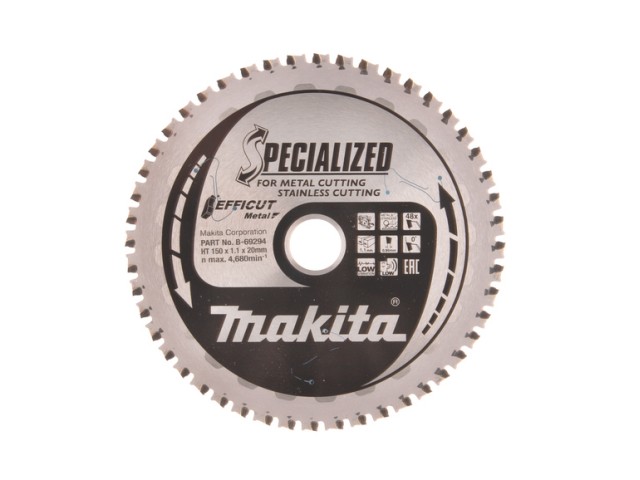 Žagin list Makita TCT  Efficut, Dimenzije: 150x1,1x20mm, Zob: 48, B-69331