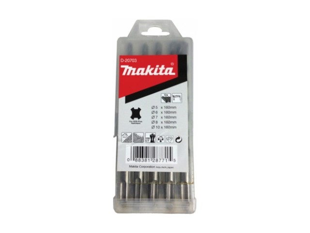5-delni set svedrov Makita SDS-Plus, Svedri: 5, 6, 8x110 mm, 6, 8x160 mm, D-00795