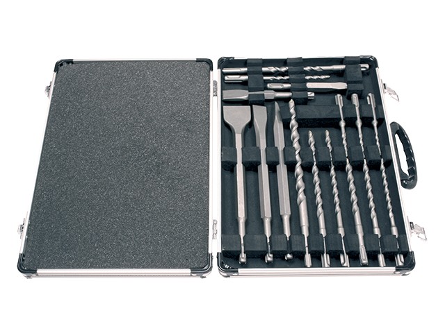 17-delni set svedrov in dlet Makita SDS-Plus, Svedri: 5, 5.5, 6, 8, 10x110 mm, 6, 7, 8, 10x160 mm, 8, 10x210 mm, 14x260 mm, Dleta: Špica 140 mm, 250 mm; ploščato dleto 20x140,250 mm; široko dleto 40x250 mm,D-21200
