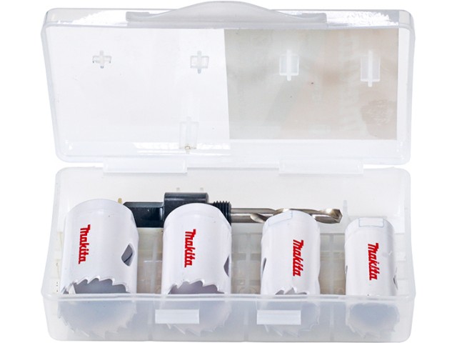 4-delni set HSS-BiM kronskih žag z adapterjem in centrinim svedrom Makita, 22, 25, 29, 32mm, Pakiranje: 14kos, D-33641-14