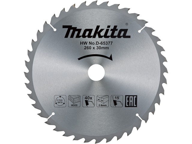 Žagin list TCT 260x30mm, 60z, D-65383