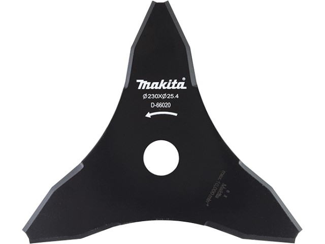 Rezilna plošča za travo Makita (3 kraki), Dimenzije: 230x25,4mm, Zob: 3, DC18V/36V, bencin, D-66020