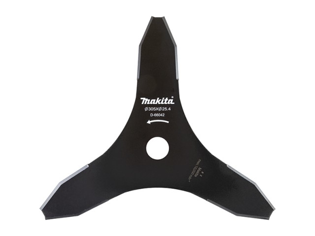 Rezilna plošča za travo Makita (3 kraki), Dimenzije: 305x25,4mm, Zob: 3, Bencinski modeli, D-66042