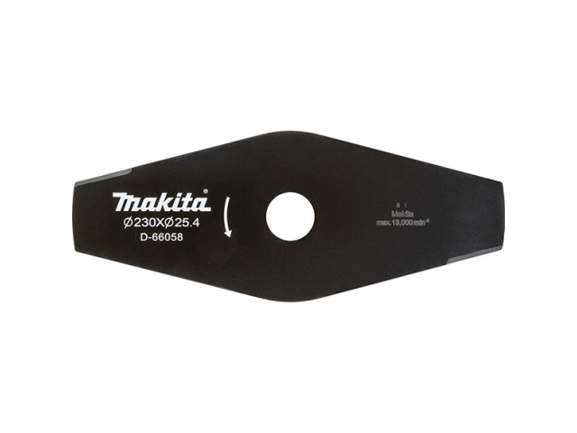 Rezilna plošča za travo Makita (2 kraka), Dimenzije: 230x25,4mm, Zob:2, DC 18V/36V, Bencin, D-66058