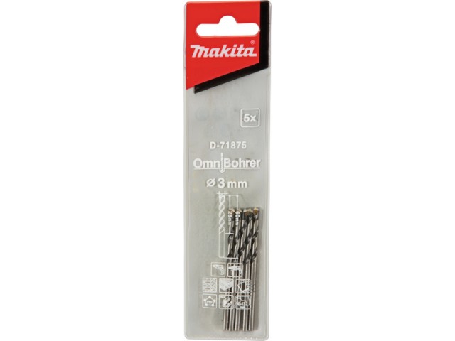 Večnamenski sveder Makita, Dimenzije: 3x60mm, Pakiranje: 5kos, D-71875