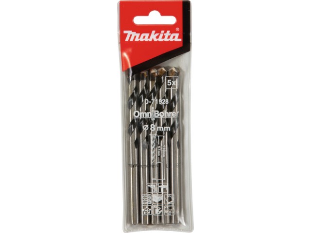 Večnamenski sveder Makita, Dimenzije: 8x110mm, Pakiranje: 5kos, D-71928