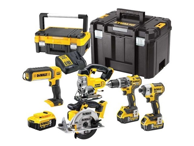 5-delni set aku.orodja Dewalt DCK551P3T, 3x 5.0Ah, DCD796P2, DCF887, DCL050, DCS391, DCS331