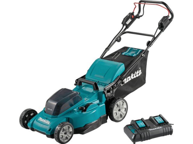Akumulatorska samohodna kosilnica Makita DLM481CT2, 18+18V, 62L, 800m², 480mm, 29,3kg
