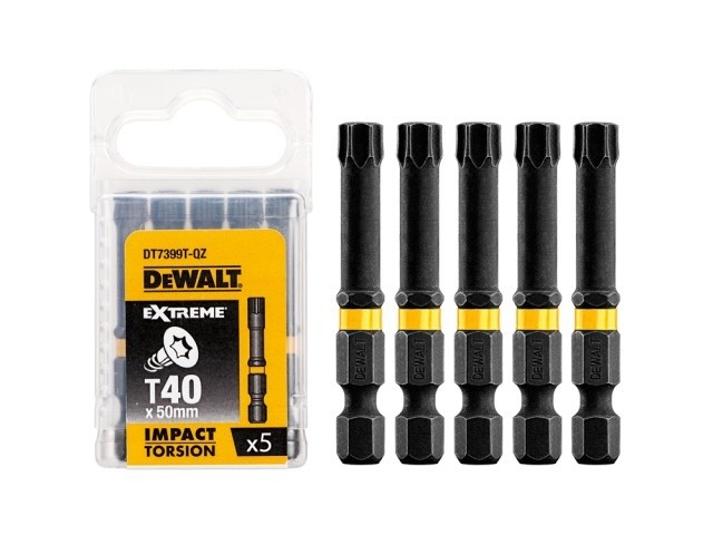 Torx vijačni nastavki Dewalt DT7399T, T40, Dolžina: 50mm, Pakiranje: 5 kos.