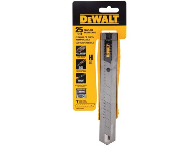 Kovinski rezalni nož Dewalt z drsnikom za samodejno zaklepanje DWHT10045-0, 25 mm