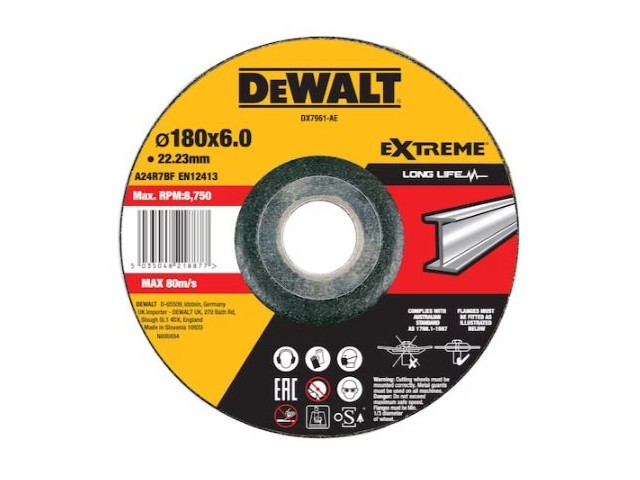 Rezalna plošča DeWalt, Dimenzije: 180x6x22,23mm, DX7961