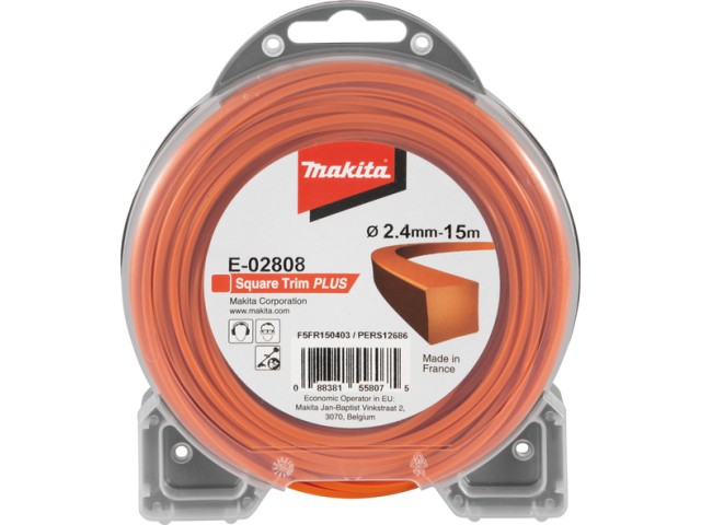 Najlonska nitka Makita, kvadratna oranžna, Dimenzije: 2,4mmx15m, E-02808