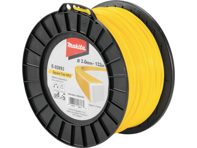 Najlonska nitka Makita, kvadrat rumena dvojna, Dimenzije: 3mmx132m, E-02892