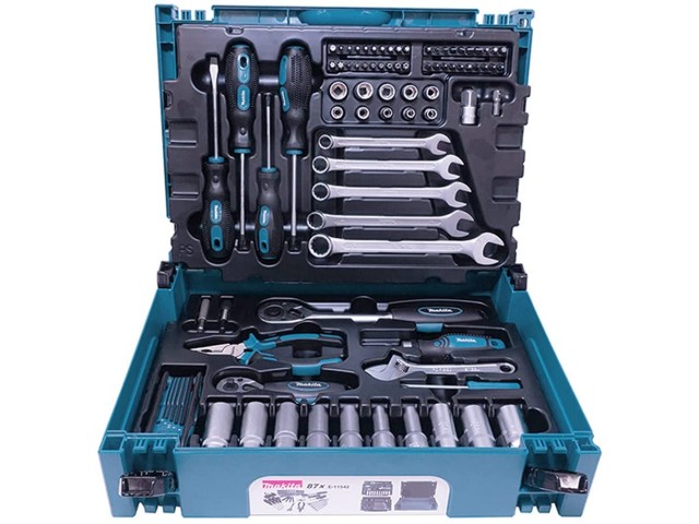 87-delni set Makita ročnega orodja vijačnih nastavkov v kovčku MAKPAC, E-11542