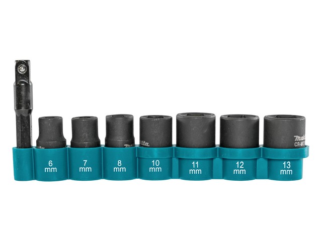 8-delni set natičnih nastavkov Makita z adapterjem, E-12289