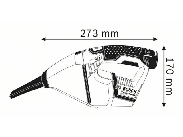 Akumulatorski sesalnik za prah Bosch GAS 10,8 V-LI, 12V, 0.35L, 0.9kg, 06019E3000