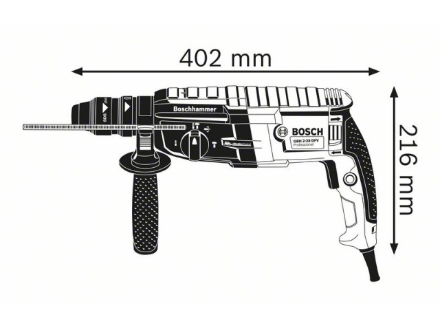 Kombinirano vrtalno kladivo Bosch GBH 2-28 F, SDS-plus, Professional, 880 W, 3.2 J, 3.1 kg, 0611267601