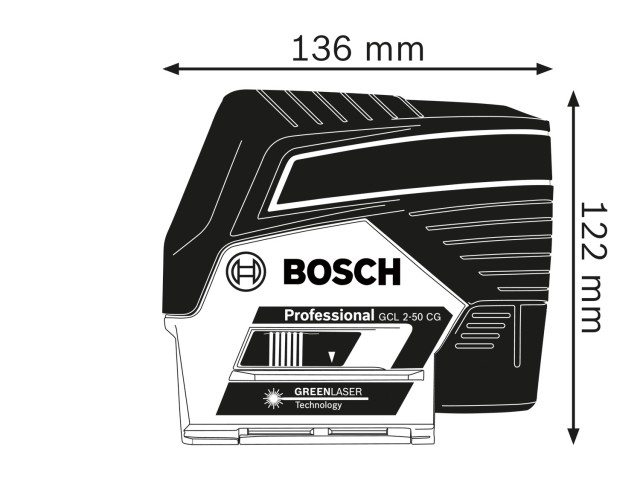 Kombinirani laser Bosch GCL 2-50 CG v kovčku L-Boxx, Bluetooth, 500-540nm,  0.6kg, 0601066H03