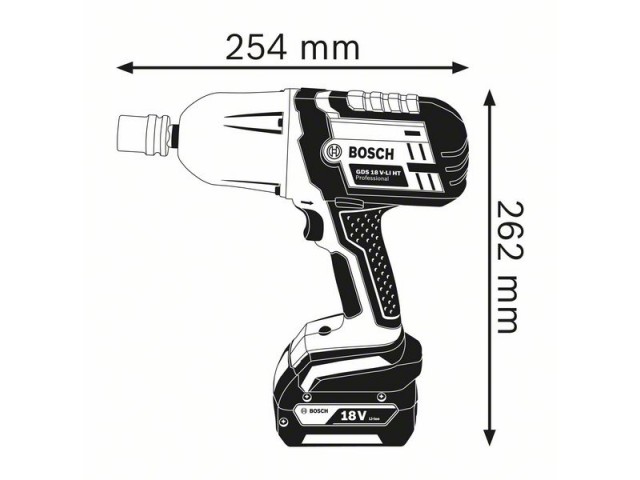 Akumulatorski udarni vijačnik z vpenjanjem 1/2, Bosch GDS 18 V-LI HT, 06019B130A