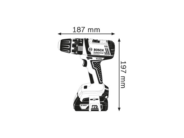 Akumulatorski udarni vrtalni vijačnik Bosch GSB 18-2-LI, 18V, 1-10mm, 1.4kg, 06019D2300