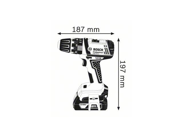 Akumulatorski udarni vrtalni vijačnik Bosch GSB 18-2-LI, 18V, 1-10mm, 1.4kg, 06019D2301