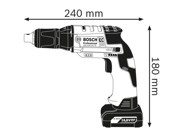 Akumulatorski vijačnik za suhomontažno gradnjo Bosch GTB 10.8V-11 v kartonu, 12V, 1/4