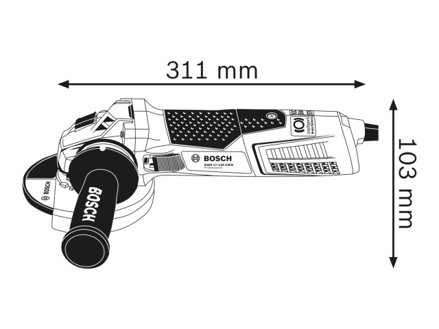 Kotni brusilnik Bosch GWS 17-125 CIEX, 1,700W, 125mm, 2.5kg, 060179H106