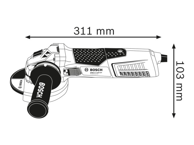 Kotni brusilnik Bosch s sistemom X-LOCK GWS 17-125 S, 1.400W, 125mm, 2.2kg, 06017D2100