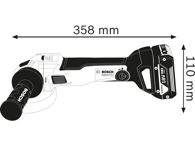 Akumulatorski kotni brusilnik Bosch GWS 18V-10 C SOLO v kartonu, 18V, 125mm, 2kg, 06019G310A