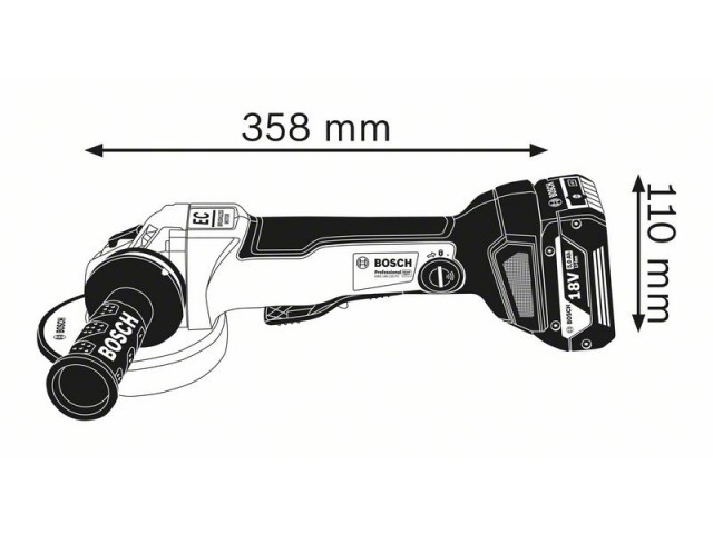 Akumulatorski kotni brusilnik Bosch GWS 18V-10 PC v kartonu, 18V, 125mm, 2kg, 06019G3E0A