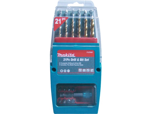21-delni set za vrtanje in vijačenje, Makita, P-57087