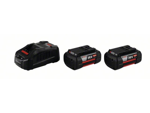 Začetni komplet Bosch 2x litij-ionska akum. baterija GBA 36 V 6,0 Ah+polnilnik GAL 3680 CV, 1600A00L1U