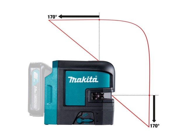 Akumulatorski samonivelirni križni laserski merilnik Makita SK106DZ, 12V, 35m/25m, 0.85kg