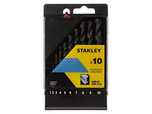 10-delni set svedrov Stanley, za kovino, 1-10mm, STA56030